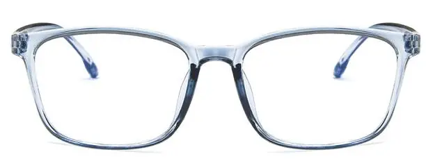 Ретро мужские прозрачные очки прозрачные линзы PC Comotuer квадратные очки оправы для женщин очки для чтения мужские очки - Цвет оправы: clear blue