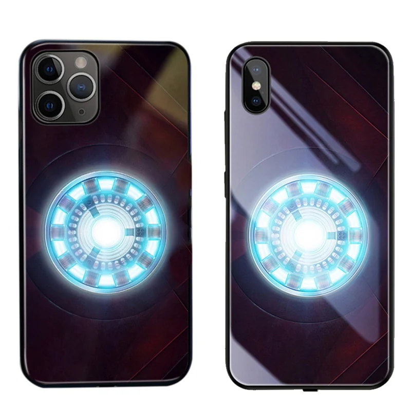 Для IPhone X XR XS Max и iPhone 11 Pro Max чехол для телефона Голосовая активация светящаяся Защитная пленка для сотового телефона задний Чехол