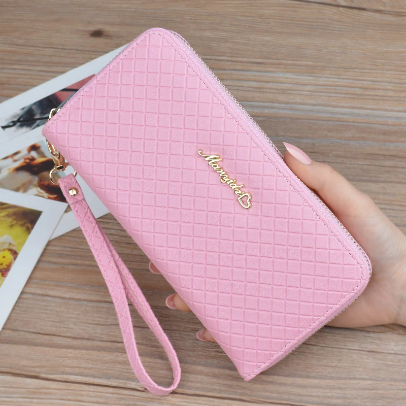 

2020 New Women's Wallet Korean Wild Clutch Wallet Trendy Simple Phone Bag Temperament Plaid Storage Coin Purse