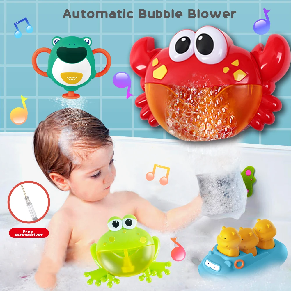Musical Frog Baby Bath Toy Bubble Machine Bathtub Maker for Bath