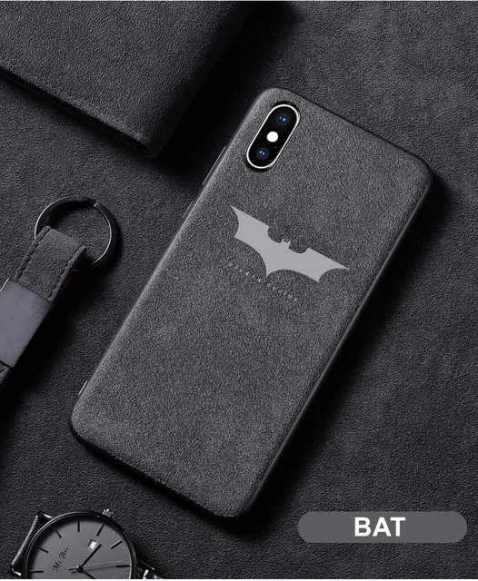 Модный Супер гоночный GTR чехол для телефона для iphone 6 plus 6S 7 7plus 8 8plus X XR XS 11 Pro Max Роскошный чехол из замши с мехом - Цвет: Bat