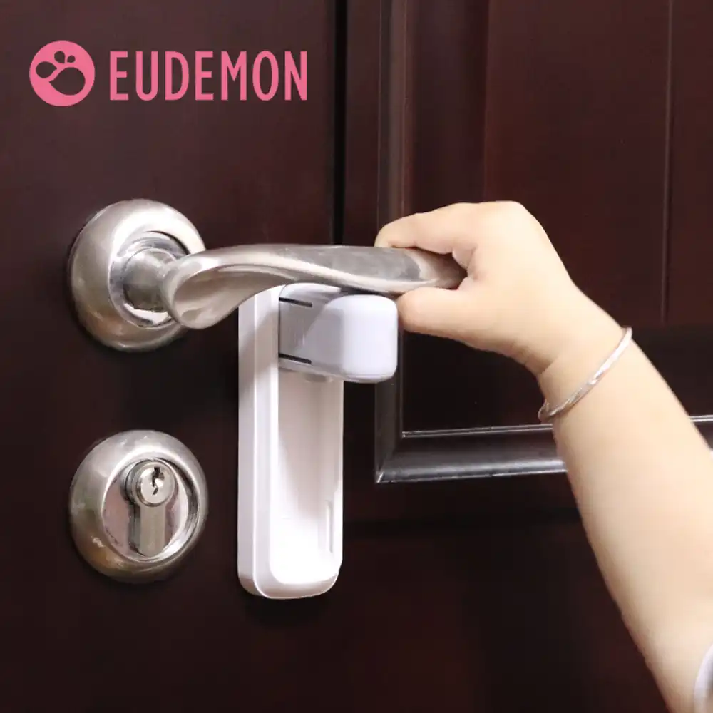 Eudemon ドアレバーロック ベビー校正ドアハンドルロック Childproofing ドアノブロックインストールが簡単と使用 3 3m Vhb 接着剤 キャビネット ロック ストラップ Aliexpress