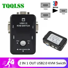 TQQLSS condivisione USB Switch KVM Switcher 2 porte VGA SVGA Switch Box USB 2.0 Mouse tastiera stampante Switch per 2 computer Share kvm