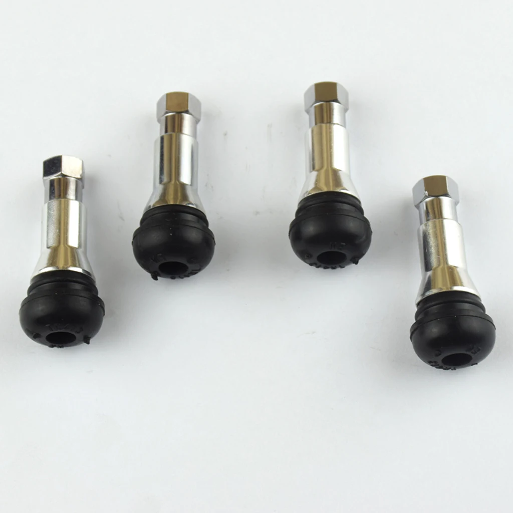 4 Pieces Car Truck 20008 46mm Straight Metal Tubeless Tire Valve Stem Kits