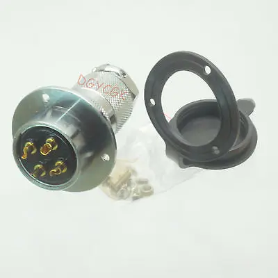 

DHL/EMS 10 pcs connector Aviation plug 30mm 4Pin flange waterproof for Panel Classis Metal -h2