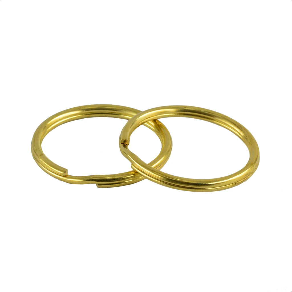 10pcs 25/35 mm Brass Split Key Rings Chain Charms Jewelry Clasp Loop Findings DIY Crafts - Antique Gold