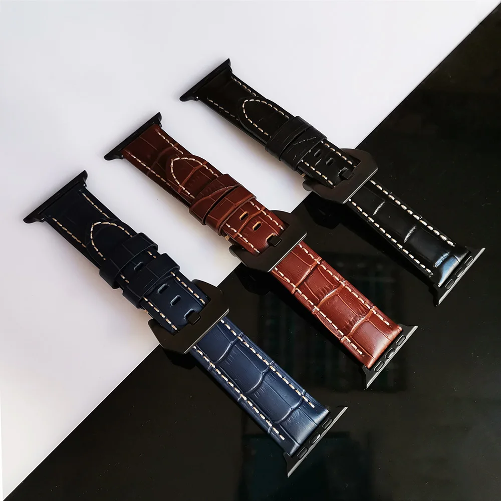 Ремешок из натуральной кожи с узелковым рисунком для Apple Watch series 1/2/3 42 мм 38 браслет