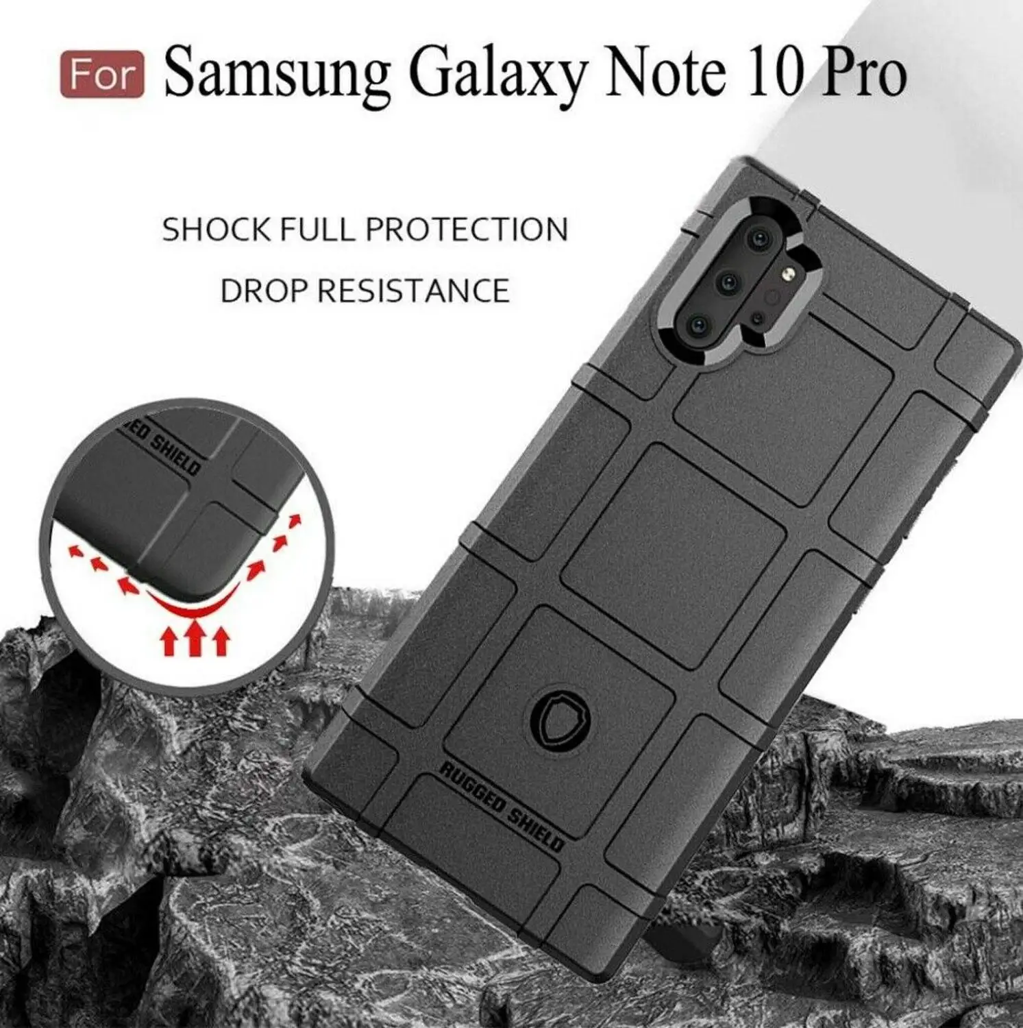 

For Samsung Galaxy Note 10 plus Phone Case Luxury Rugged Armor Silicone Rubber Shockproof Back Cover For Galaxy Note 10 Coque