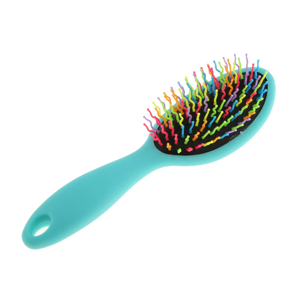 

Anti-static Rainbow Volume Hair Extension Cushion Brush Scalp Massage Paddle Comb Massager Hairbrush - Random Color