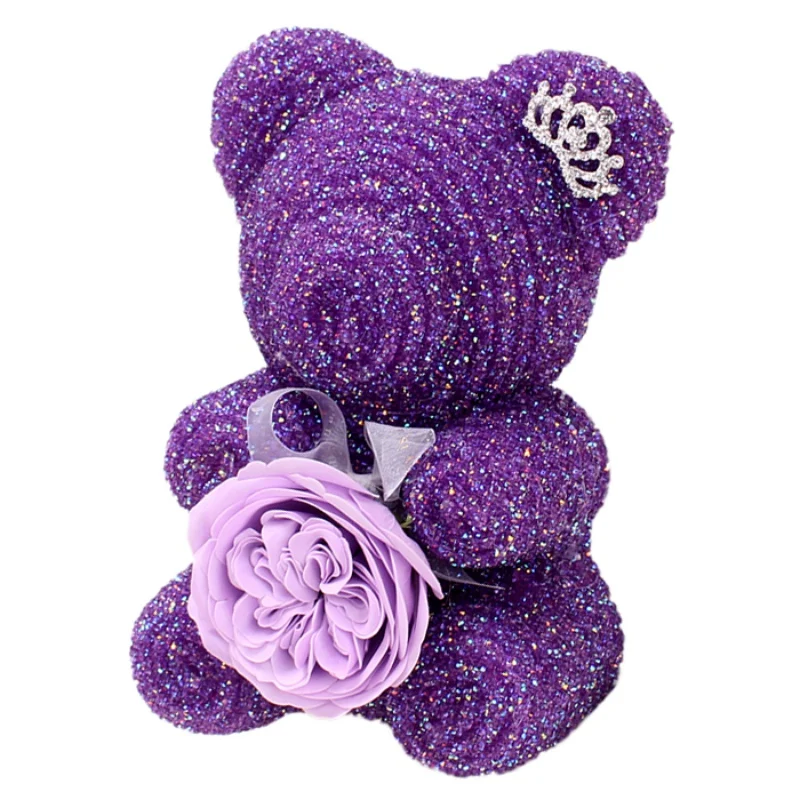1 Crystal Diamond Rose Bear Birthday Wedding Party Gifts Crystal Diamond Rose Bear With Immortal Flower Romantic Valentine Gift - Цвет: G