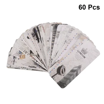 

60PCS Bookmarks Retro Tower Practical Paper Creative Page Markers Bookmark Clips for Office Reading Room Family