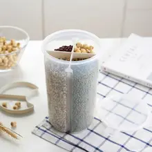 Контейнеры для здоровых злаков, контейнер для хранения Сухих Пищевых зерен, прозрачный пластиковый контейнер для хранения сухих продуктов с герметичной крышкой