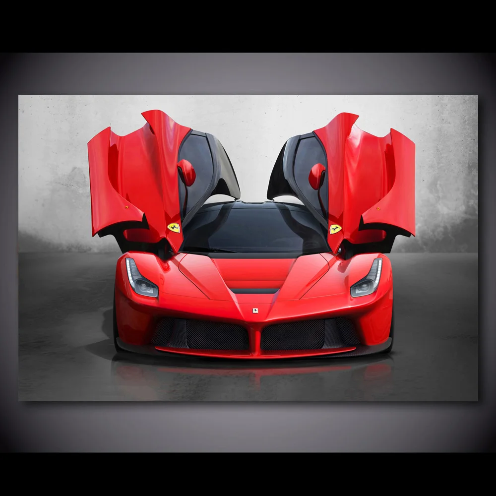 Картина на холсте Supercar Ferraris Laferrari Roadster с красным автомобилем постеры и принты