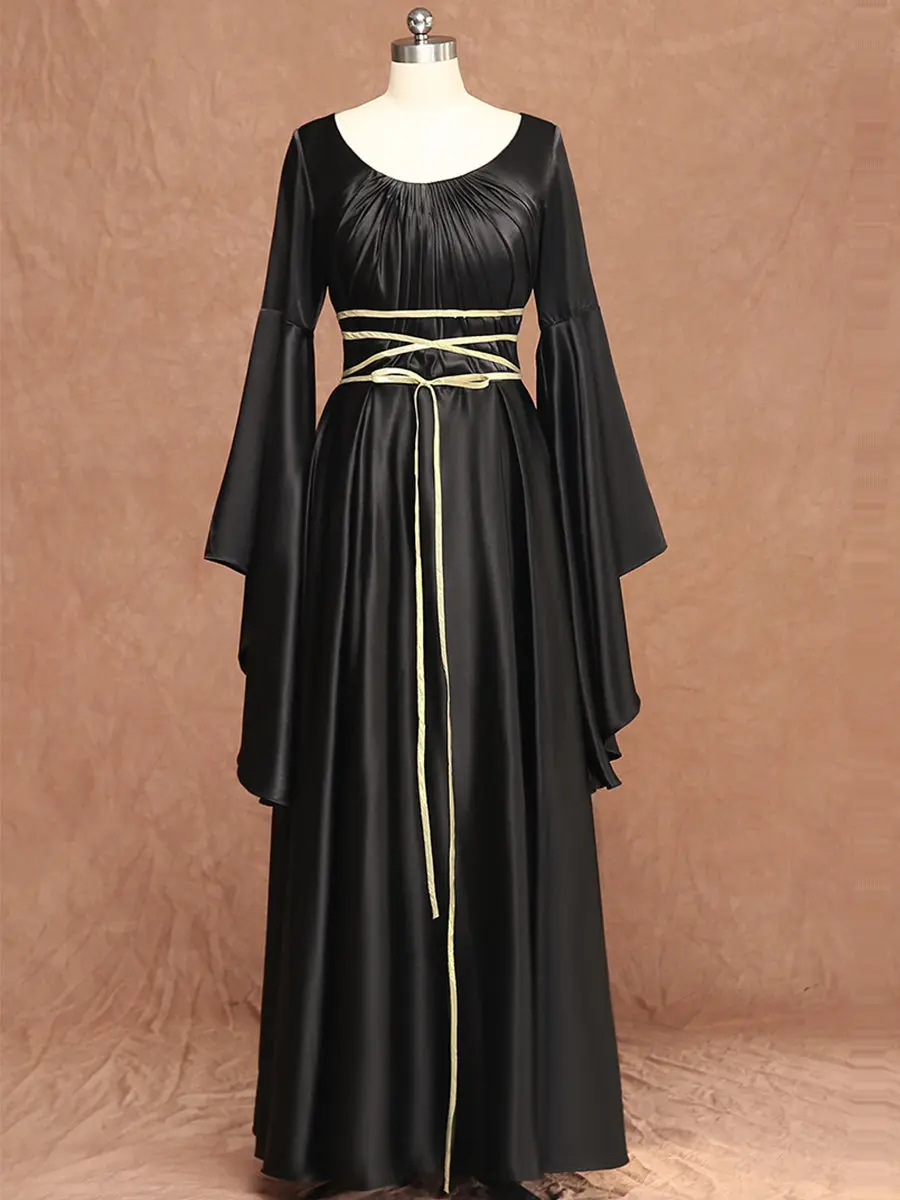 Robe De Soiree винтажные вечерние платья с длинным рукавом T460 черные женские вечерние платья с круглым вырезом нового размера плюс вечерние платья для выпускного вечера