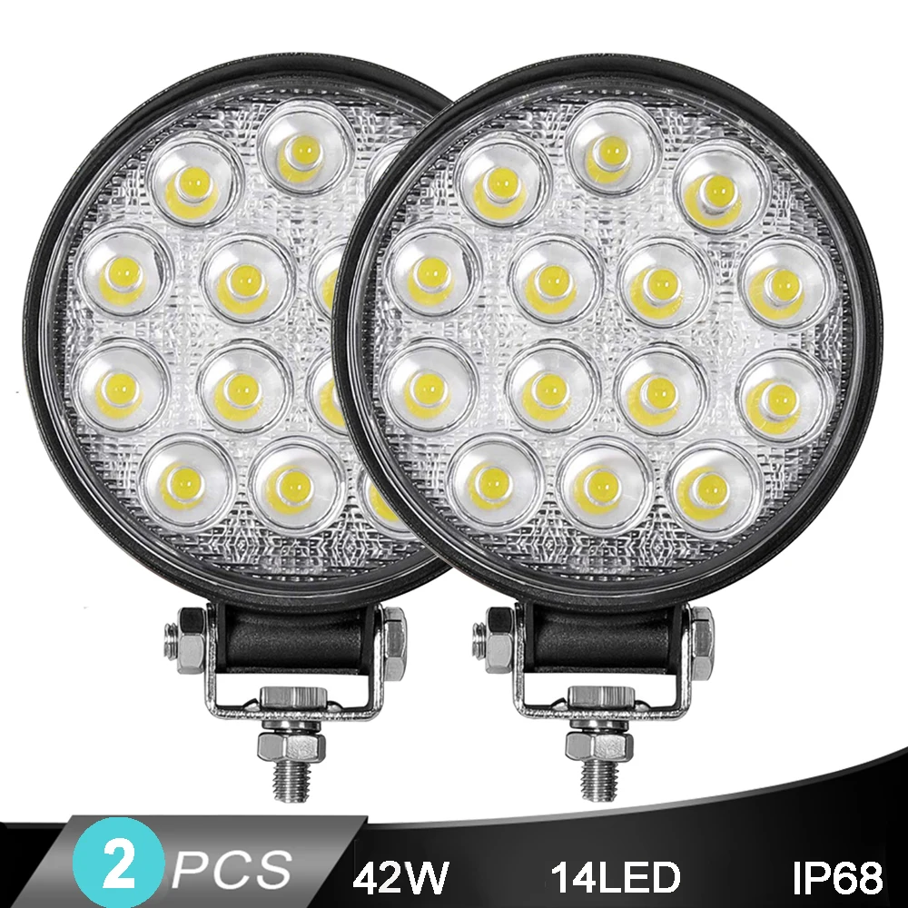 

2 Pcs 4x4 Car work light 12v led bar barra led focos led automovil 24v off road Spot flood light ramp for jeep wrangler yj