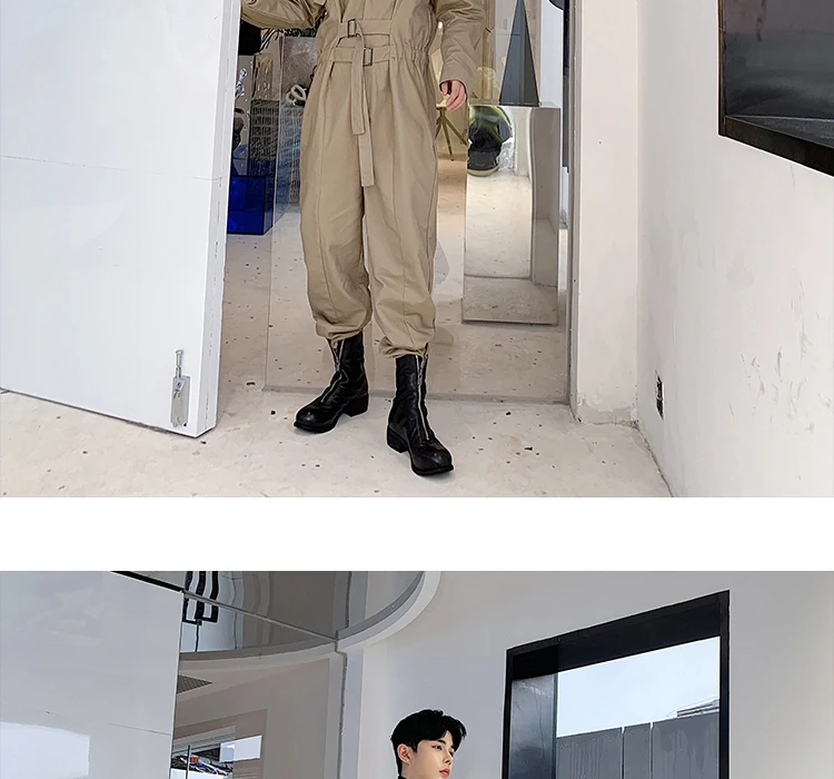 Мужские Винтажные брюки с длинным рукавом, лента, брюки карго, комбинезон для мужчин и женщин, уличная одежда в стиле хип-хоп, Свободные повседневные Комбинезоны, шаровары
