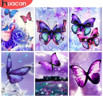 

HUACAN Diamond Painting Kits Butterfly Home Decoration Mosaic Animal Cross Stitch Handmade Gift Diamond Art
