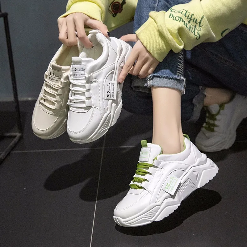 

Athletic Shoes Women's 2019 Autumn & Winter New Style plus Velvet Warm White Shoes Women's Korean-style Outer Wear Harajuku Vers