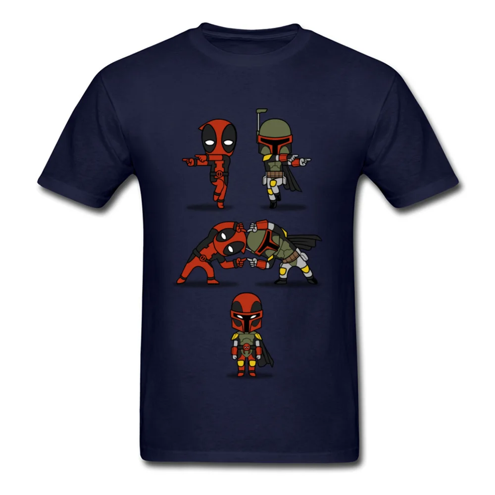 Забавная брендовая новая футболка Boba Fett Fusion Deadpool Мужская футболка Trooper Starwars o-образным вырезом хлопок топы Футболка свободная повседневная - Цвет: Navy