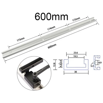 

300/400/500/600mm T-track T-slot Miter Track Jig Fixture Woodworking Tool Sets