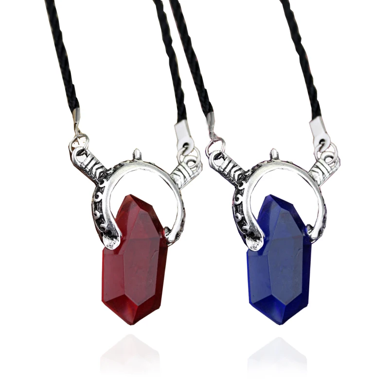 Devil May Cry Dante Cosplay Crystal Necklace Red Stone Pendant 