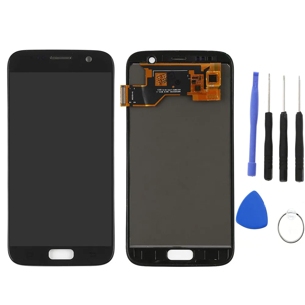 G930F LCD For Samsung Galaxy S7 G930F G930A G930V LCD Display Touch Screen Digitizer Replacements For Samsung S7 LCD Screen - Цвет: black with  tools