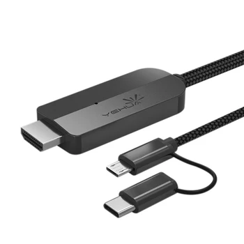 

YEHUA LD22Y-1 USB C Micro-USB to HDMI 1080P HD TV Cable Adapter for Android Phone TV PC Laptop