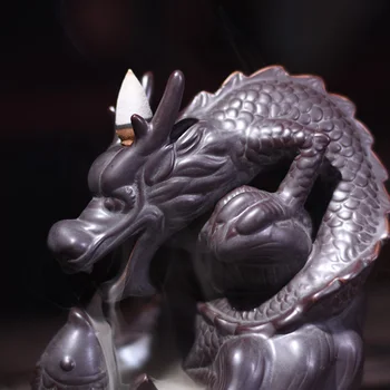 

Dragon Shape Incense Burner Unique Porcelain Censer Ceramics Incense Burner