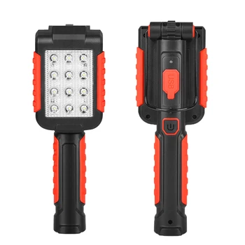 

XANES 6035 9xLED 3Modes 180° Rotating Flashlight USB Rechargeable Magnetic Work Light AAA for Camping Repairing Torch Hook