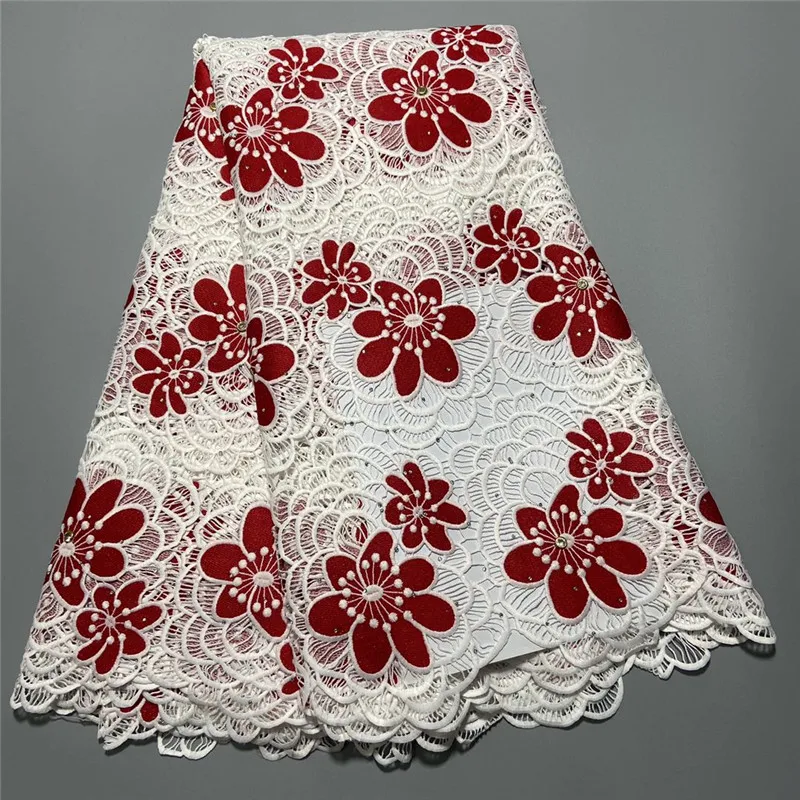 Best Selling Swiss Voile Laces African Fabric Red Nigerian French yellow High Quality Nigeria Tulle Cord Lace FabricS 370 | Дом и сад
