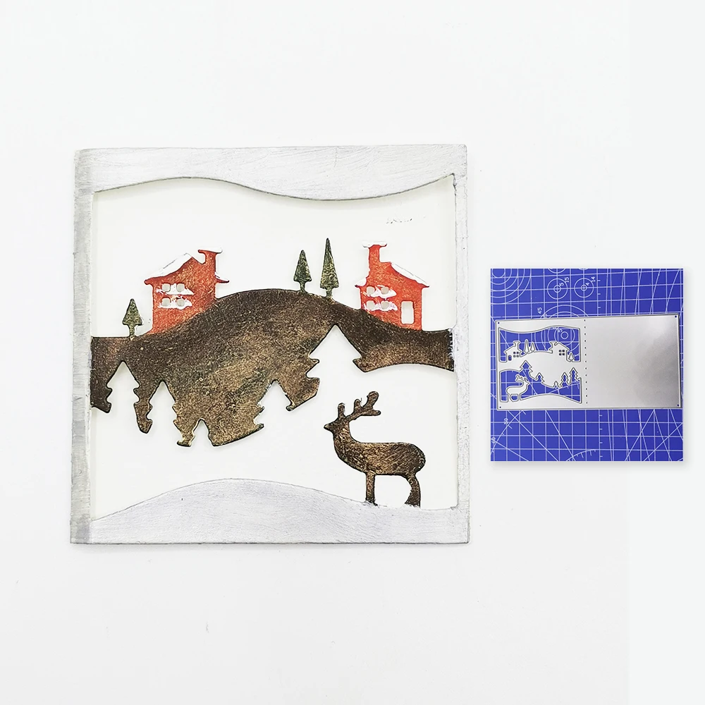 Christmas Folding Card Craft Metal Cutting Frame Templates Scrapbooking Embossing Paper Cards Photo Album Stencils Dies | Дом и сад