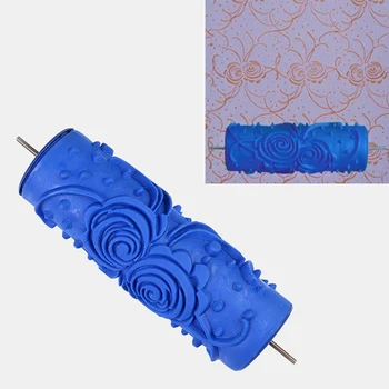 

7inch 3D Rubber Wall Decorative Painting Roller, Patterned Roller Wall Decoration Tools Without Handle Grip