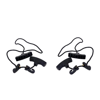 

2pcs Durable Bow Cocking Device Double Handle Rope Equipment Cocking String Tool Black