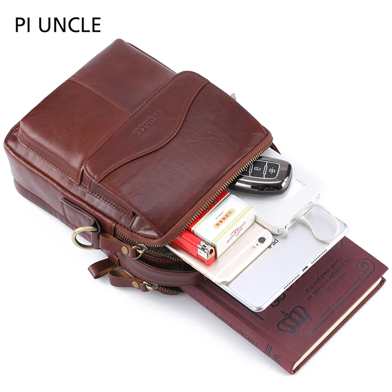 PIUNCLE, винтажная сумка-мессенджер, мужская сумка из натуральной кожи, сумки через плечо, мужская деловая Высококачественная кожаная сумка на плечо, Мужская маленькая сумка