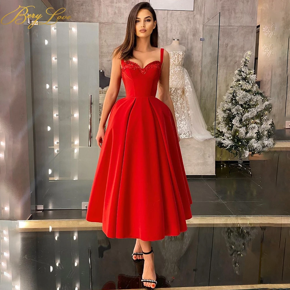 plus size prom & dance dresses Berylove Red Prom Dresses Spaghetti Strap A Line Evening Dresses High Waist Sweetheart Floral Elegant Velvet Robe de soiree royal blue prom dresses