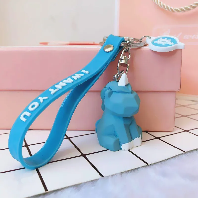 Белый Милый динозавр Панда Свинья брелок с коалой модный мультфильм PU Брелок для ключей творческое автомобильное сумка телефон MS подвеска Подарочный Брелок для ключей - Цвет: Белый