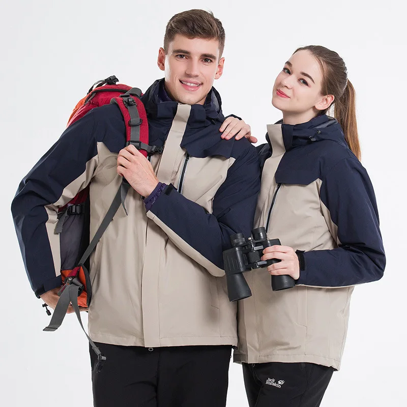 

Outdoor Waterproof Jacket Men And Women-Brushed And Thick Spring, Autumn And Winter Coat Deconstructable Two-Piece Set Three-in-