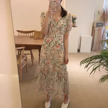 

Alien Kitty 2020 Leisure Slender Fashion Short Sleeves Thin High Waist Summer Slim Sexy Chic Women Loose Gentle Long Dresses