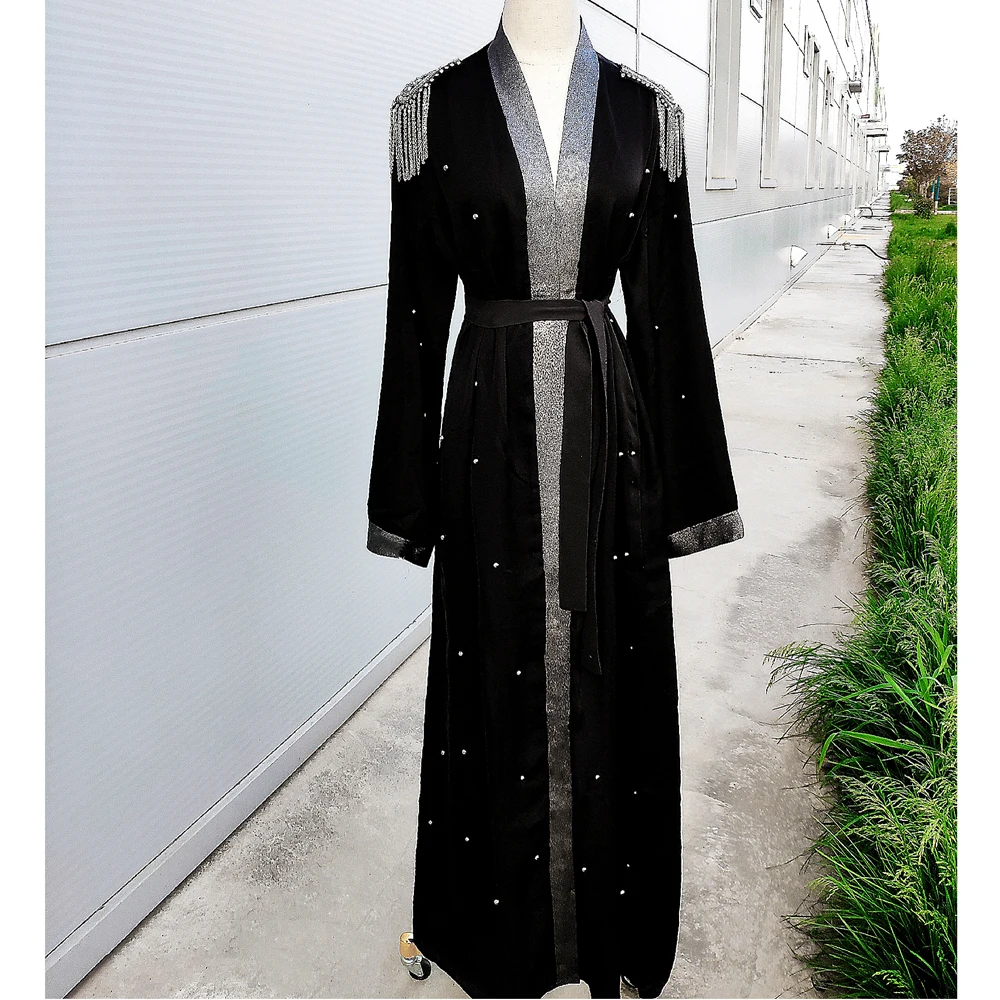 Роскошное Рамадан Abaya Дубай открытый кимоно Jilbab Kaftan женское платье женская
