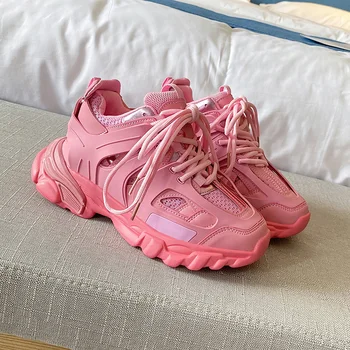 

New Design Women Shoes Chunky Sneakers Women Increasing Bottom Platform Flats Dad Shoes Breathable Wave Trainers Ladies Shoes