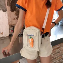 Новая модная сумка-мессенджер на плечо с милым рисунком морковки, многоразовые сумки для покупок, повседневная сумка-тоут, женская сумка, Bolsa Tela