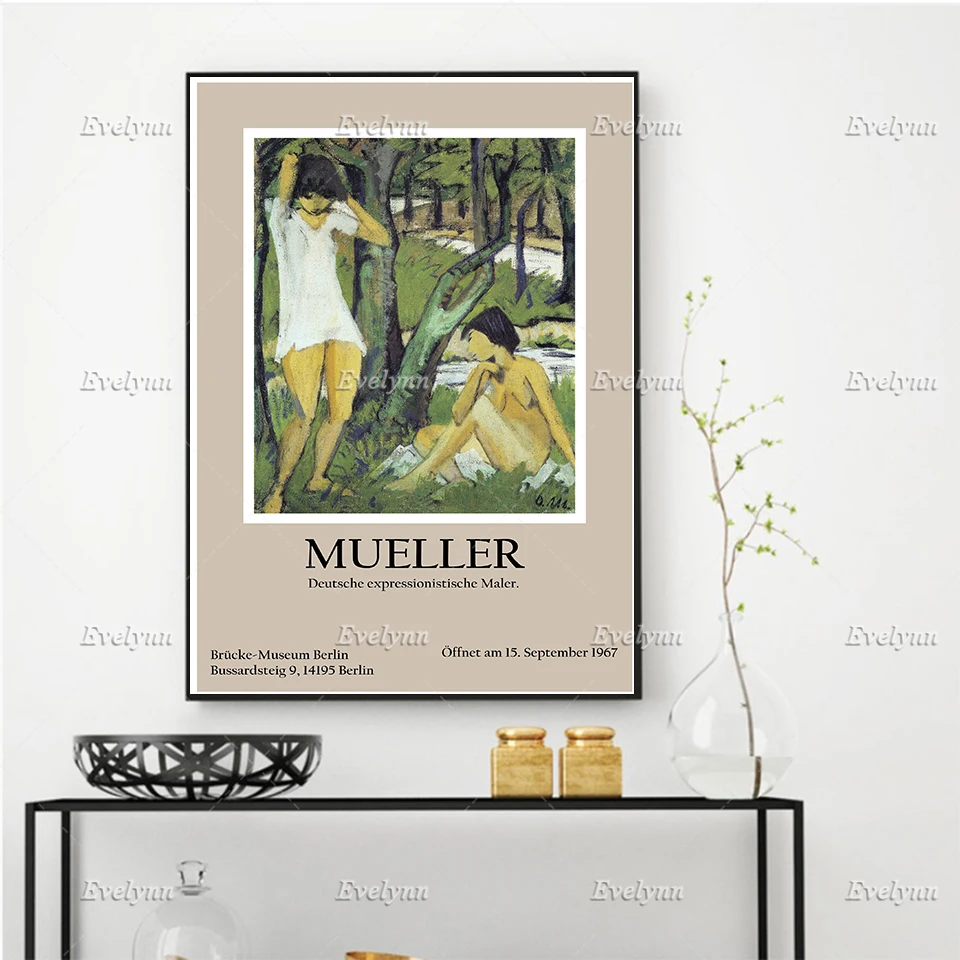 1967 Vintage Exhibition Poster For Works By Otto Mueller Home Decor Prints  Wall Art Canvas Living Room Decoration UniqueGift - AliExpress