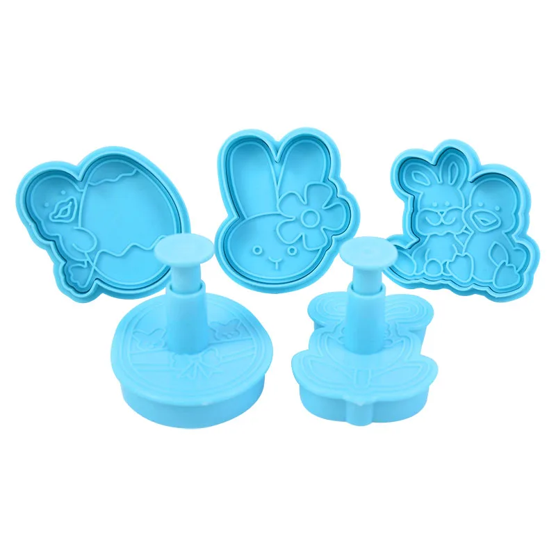 1Set Easter Plastic Cookie Cutter Rabbit Egg Biscuit Cutter 3D Cartoon Bunny Molds Baking Tools Party Cupcake DIY Supplies