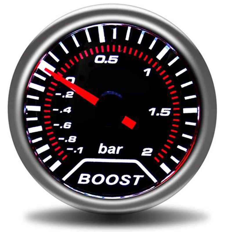 Manometro Turbo Boost Gauge Bar 2 "52 Millimetri Smoke Lens Regolatore Boost Gauge -1 ~ 2 Bar Auto Auto Calibri Meter Corse Tacometro