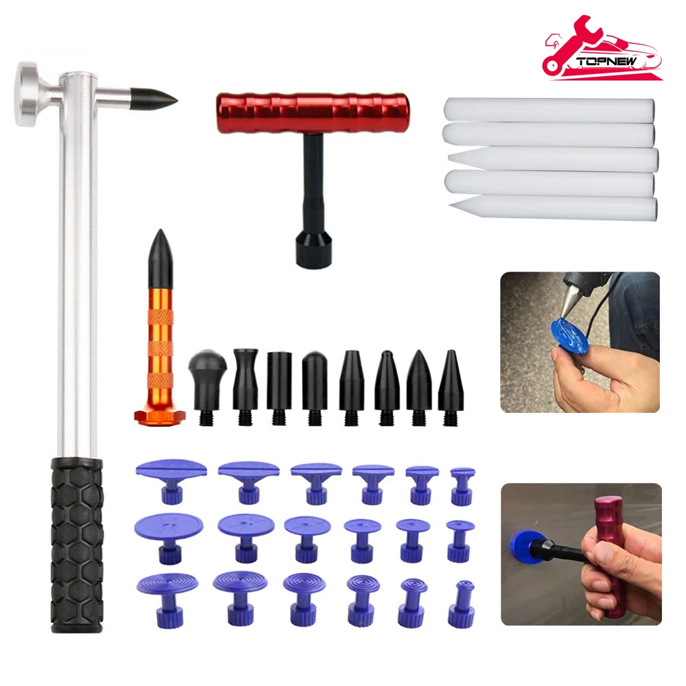 

Auto Body Dent Repair Kit,Car Dent Puller with T bar Puller for Auto Body Dent Removal, Minor Dent and Deep Dent Removal