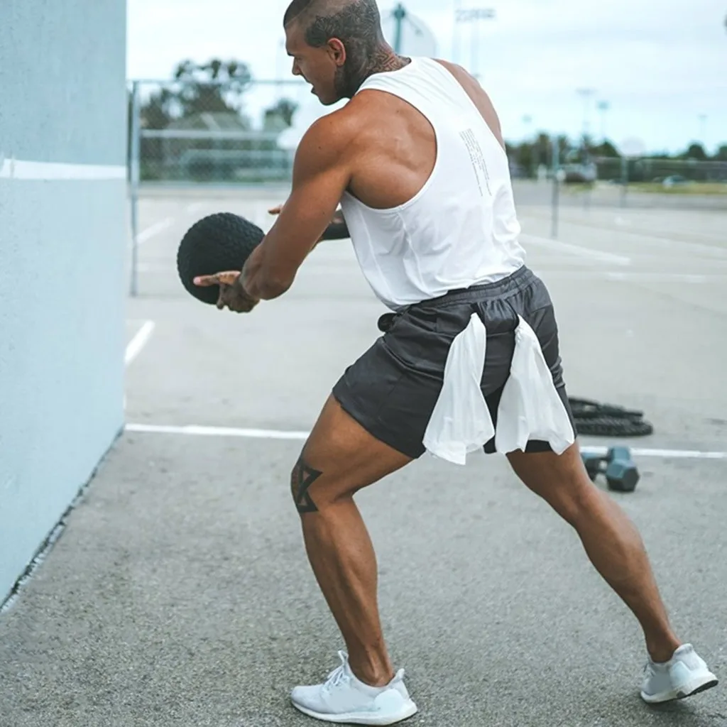 Promotion Men Gyms Fitness Loose Shorts Bodybuilding Joggers Summer Quick-dry Cool Short Pants Male Casual Beach Brand Sweatpants jr06