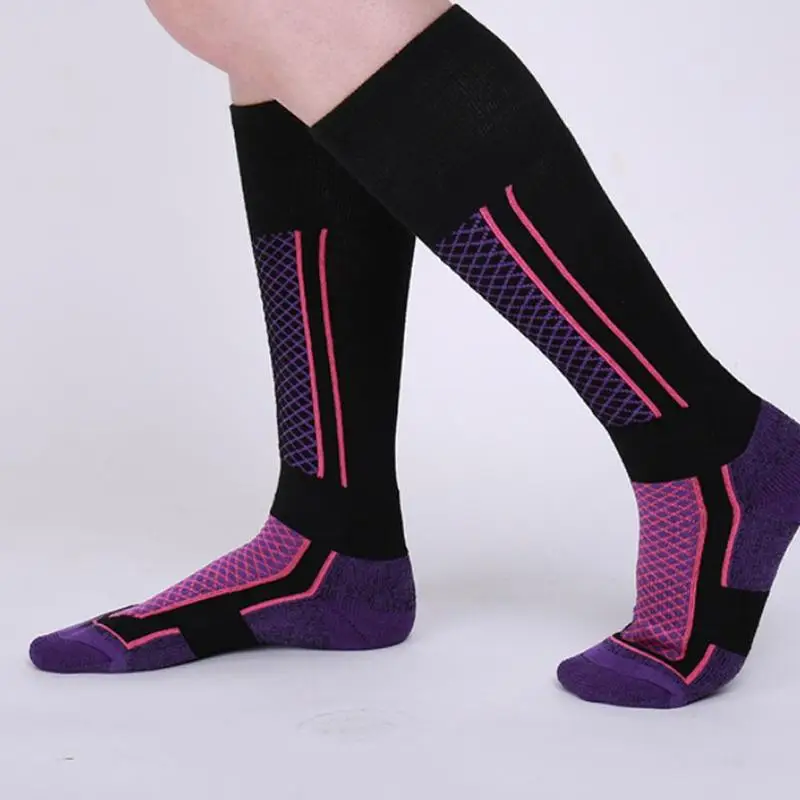 Мужские и женские лыжные носки, зимние уличные спортивные носки для сноубординга, походов, лыжных носков, высокое качество, теплые толстые хлопковые термоноски