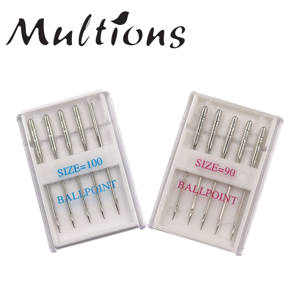 

5/10pcs Silver Sewing Machine Needles Stainless Steel Ball Point Home Sewing Needles DIY Sewing Machine Parts 90/14 100/16