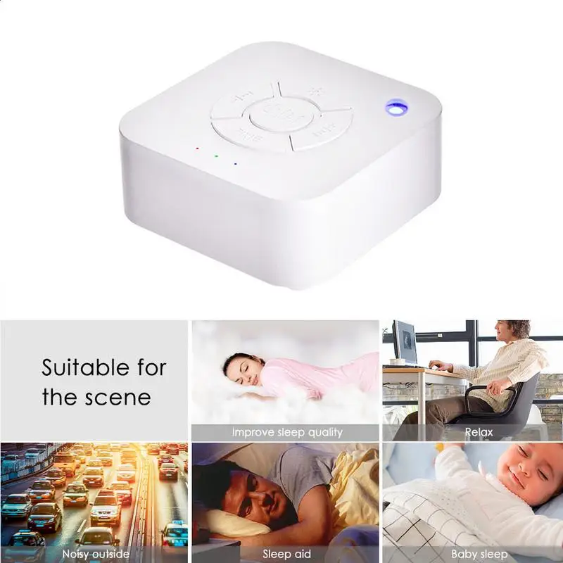 

Sleep Sound Machine USB Rechargeable Timed Shutdown White Noise Machine For Sleeping Relaxation For Baby Adult Office Travel #S