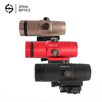 

Hunting Airsoft 3X Zoom VMX-3T Sight Magnifier with Switch to Side QD Mount for Holographic Sight Red Dot black sand Red